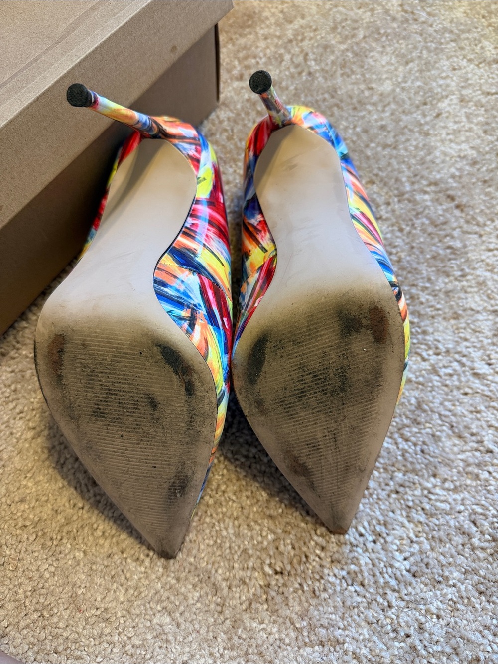 Steve Madden Multicolor Brushstroke Pointed-Toe Pumps - Picture 4 of 7